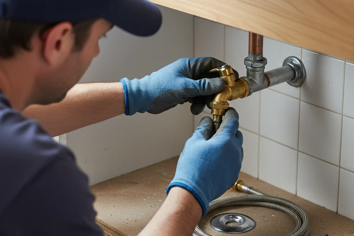 Shutoff valve and fitting work during Faucet and Fixture Repair in Salida
